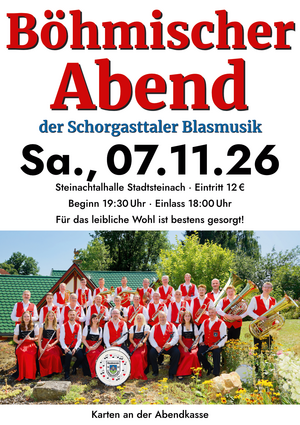 Plakat zum Böhmischen Abend 2026